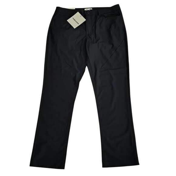 THOM AARON Pants Mens 34 X 30 Black Slim Fit Performance Stretch Casual - Picture 1 of 10